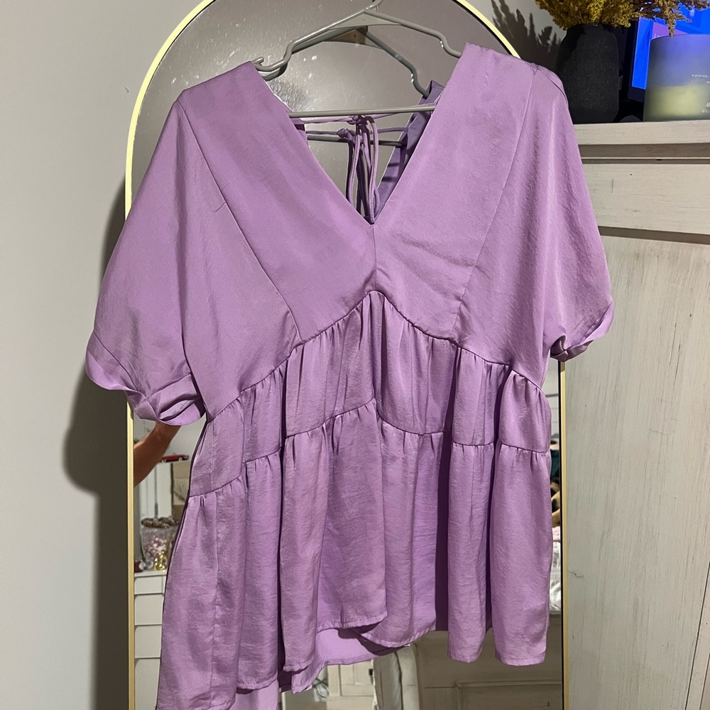 Entro Lilac V-Neck Blouse